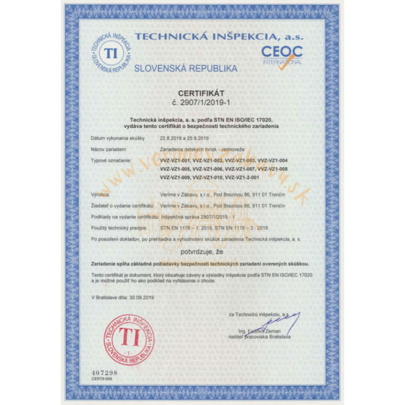 Jednovežová kombinovaná zostava - do 1m