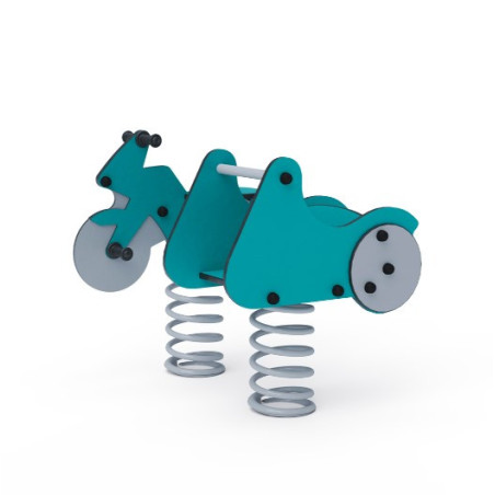 Pružinová hojdačka motorka so sajdkárou