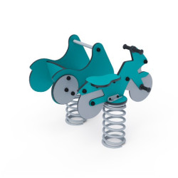 Pružinová hojdačka motorka so sajdkárou