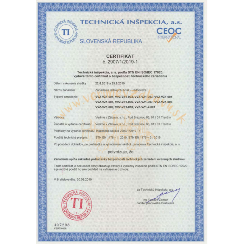 Jednovežová kombinovaná zostava - do 1m