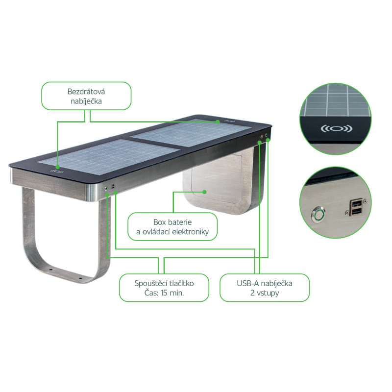 Smart City Technic – solární lavička s nabíjením