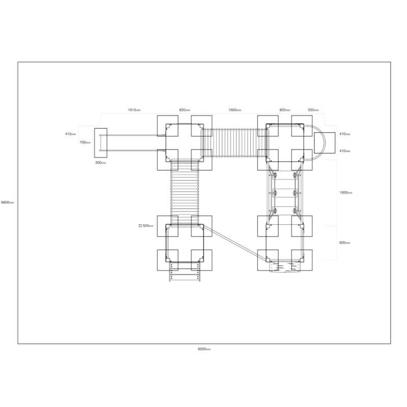 Štvorvežová kombinovaná zostava - do 1m