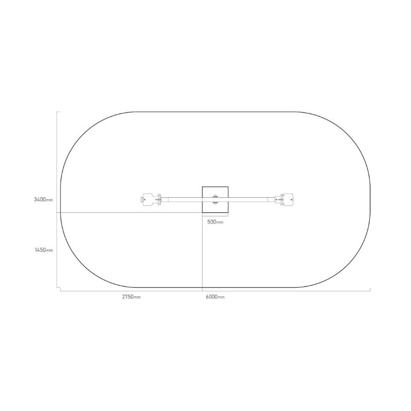 Oblúková prevažovacia hojdačka - 3m