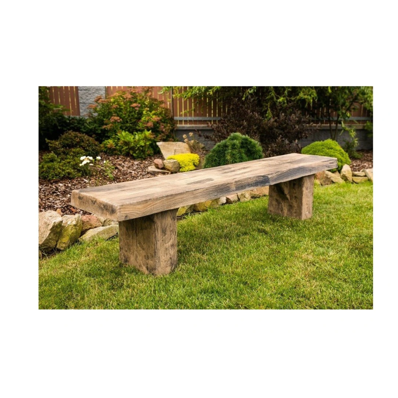 Betónová lavica Blansko bez operadla - imitácia dreva - 200 cm