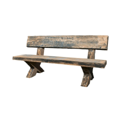 Betonová lavice Blansko s opěradlem 120 cm - imitace dřeva