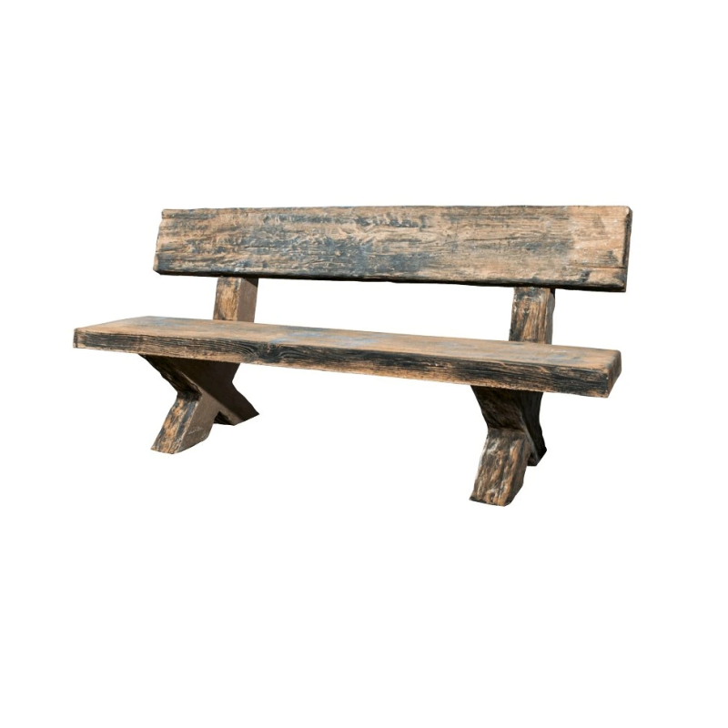 Betonová lavice Blansko s opěradlem 120 cm - imitace dřeva