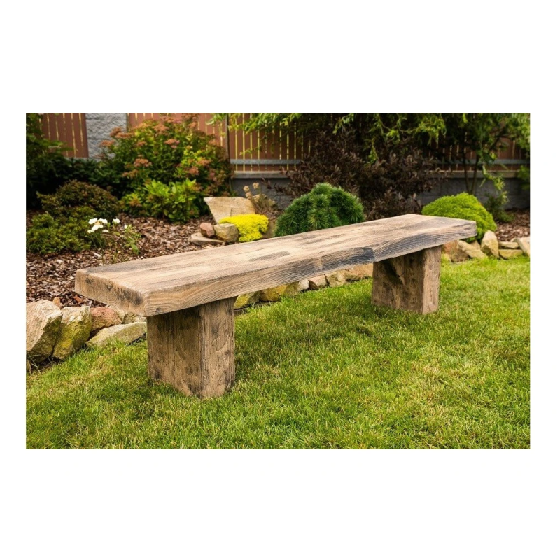 Betonová lavice Blansko bez opěradla - imitace dřeva - 120 cm