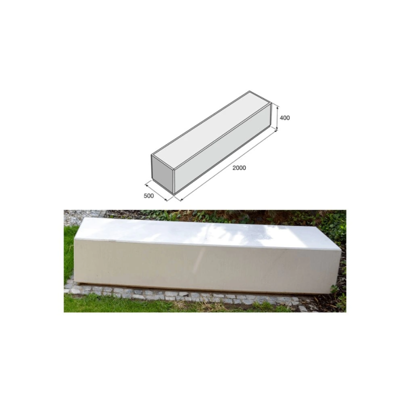 Lavička Ledge 2 - bez výdřevy-přírodní hladký beton