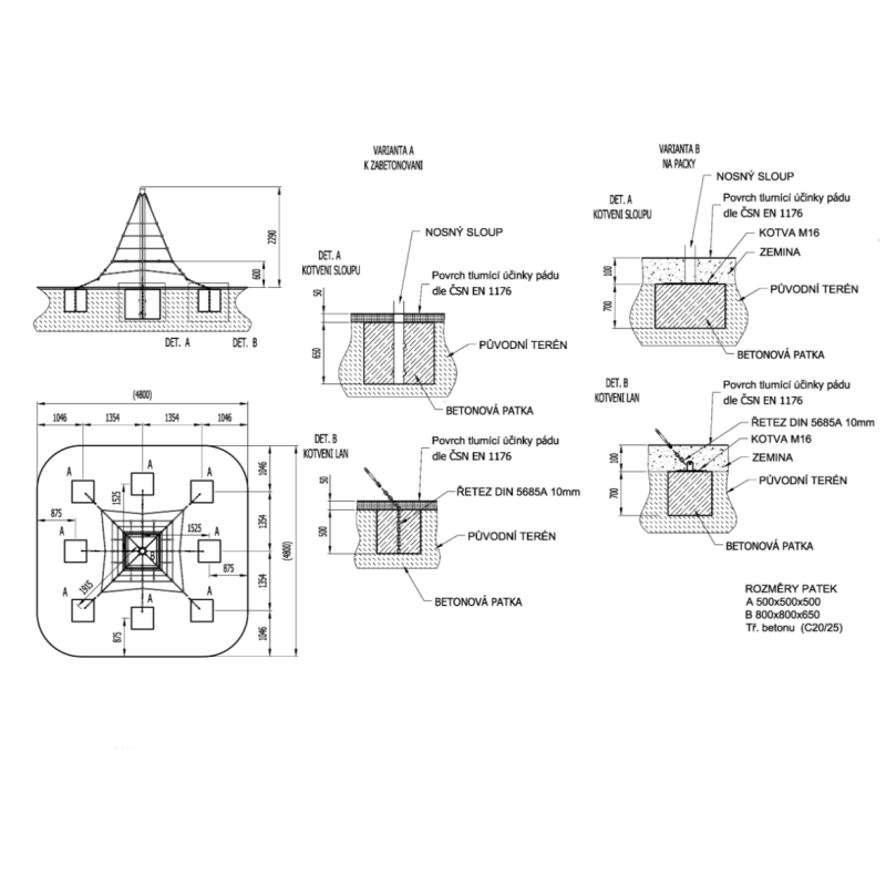 Lanová pyramida 2 m
