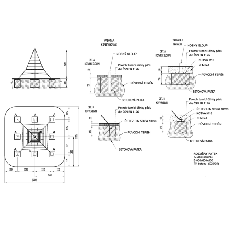 Lanová pyramida 2,5m