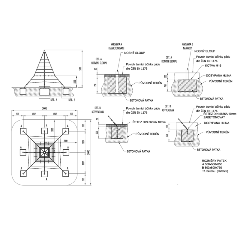 Lanová pyramida 3 m