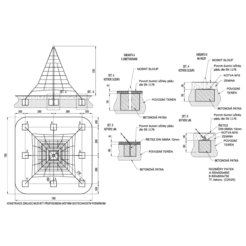 Lanová pyramida 3,5m