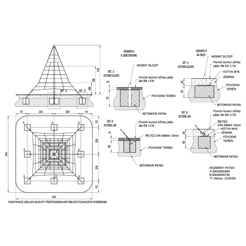 Lanová pyramida 4 m