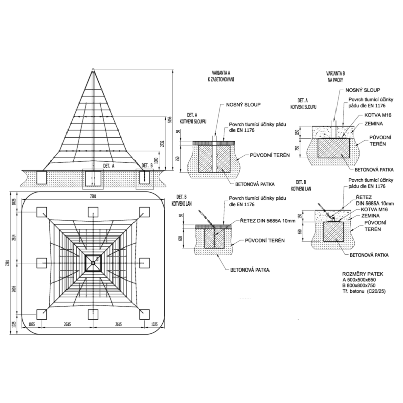 Lanová pyramida 5 m