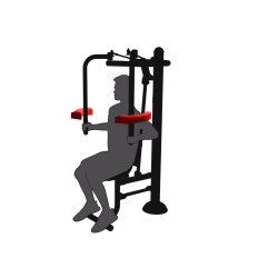 Posilňovací stroj na hrudník - Rozpaženie