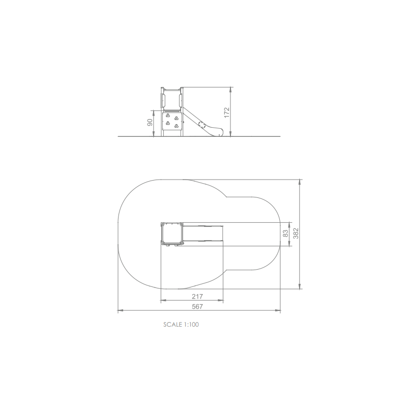Plošina so šmykľavkou ECO
