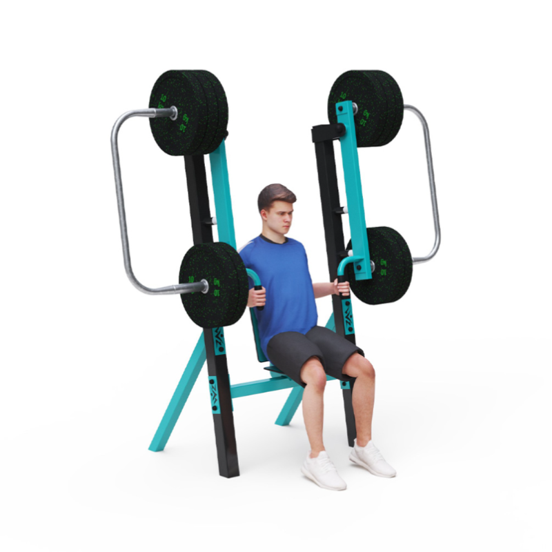 Fitness s posuvným závažím - Tlaky v sedě