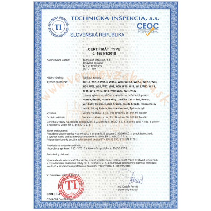 Street workout zostava