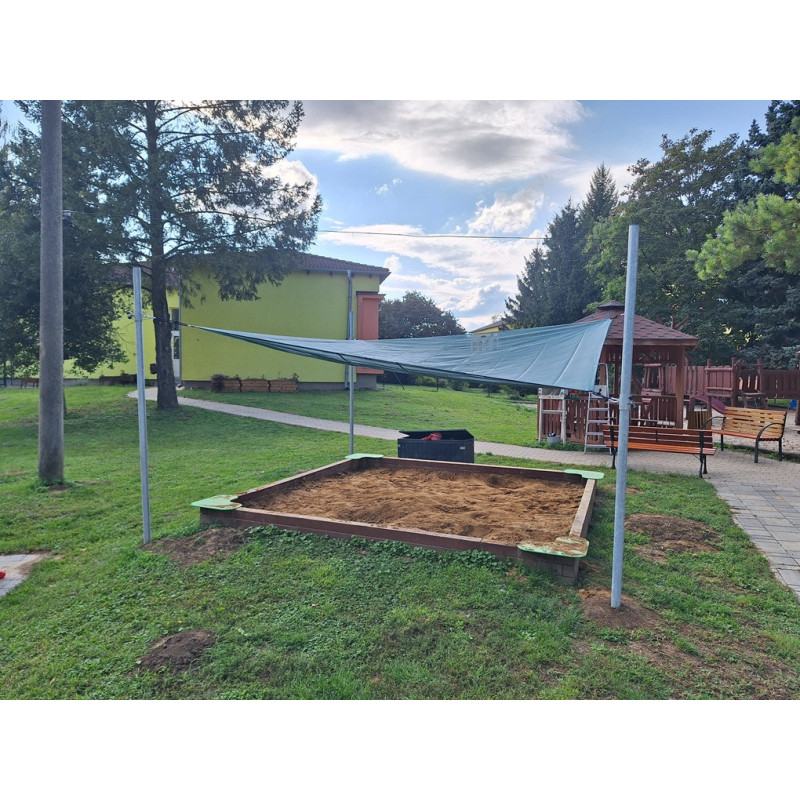 Stahovací stínící plachta pískoviště 3x3