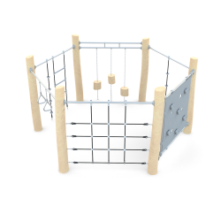 Lanová herná zostava s lezeckou stenou