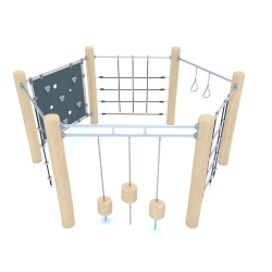 Lanová herní sestava s lezeckou stěnou