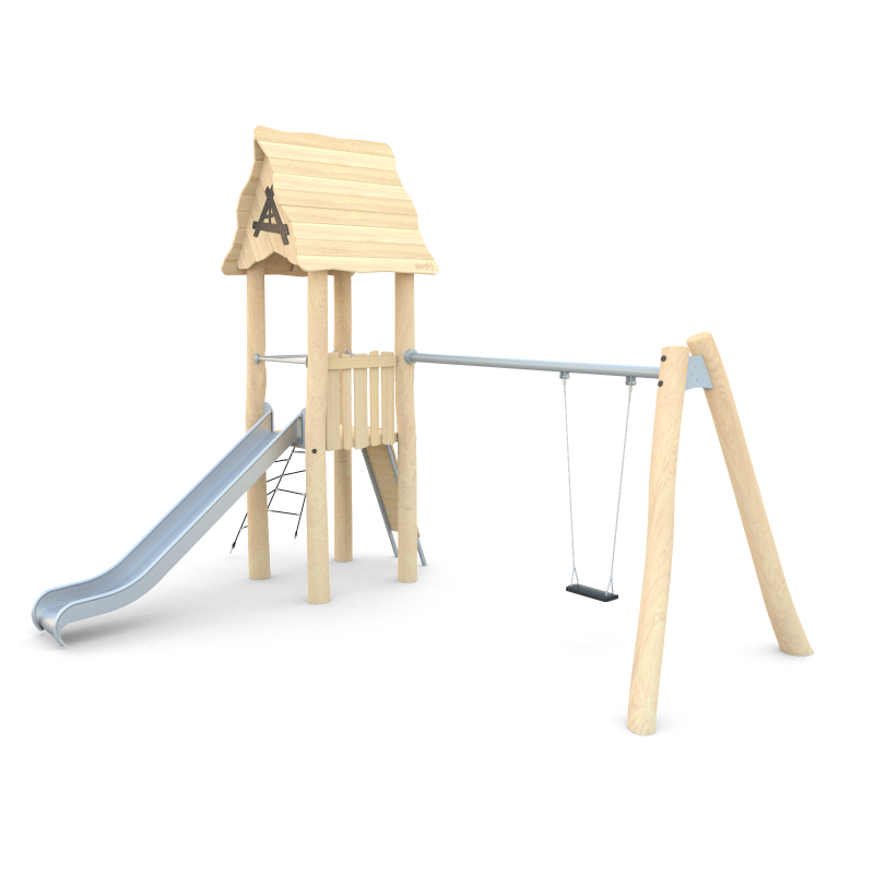 Herní věž s houpačkou a skluzavkou