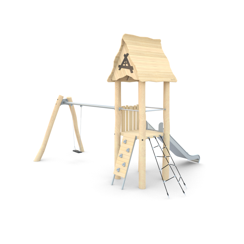 Herní věž s houpačkou a skluzavkou
