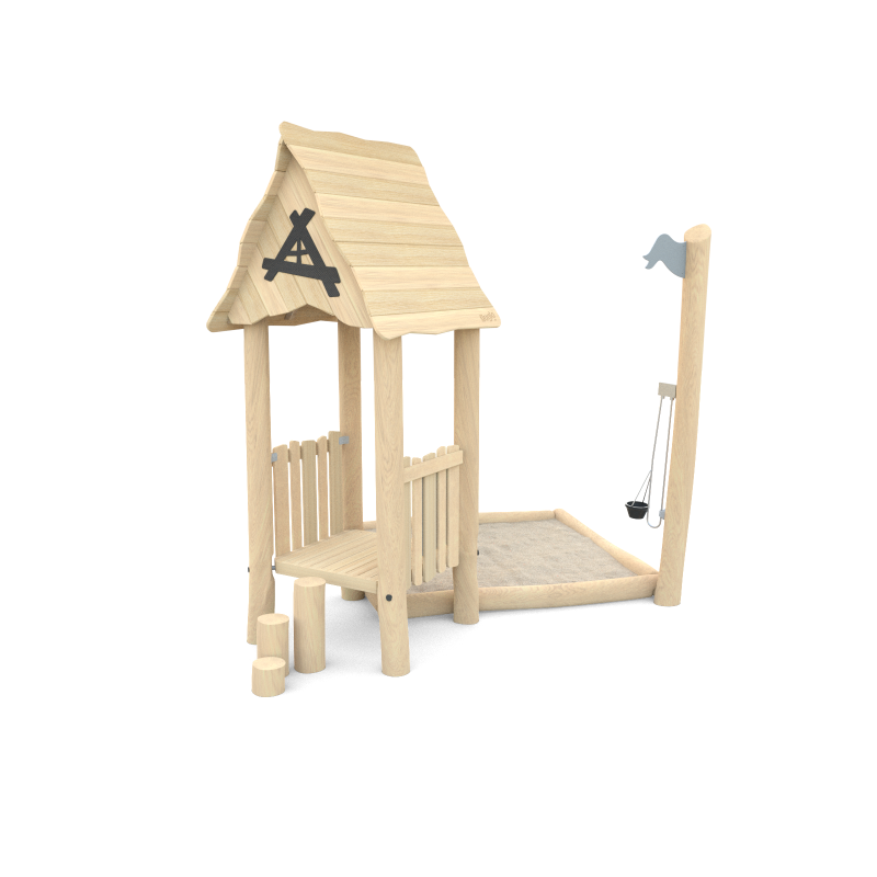 Detský domček s pieskoviskom