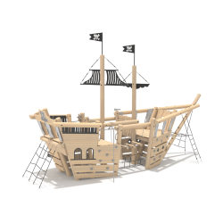 Pirátska loď s lanovými prvkami