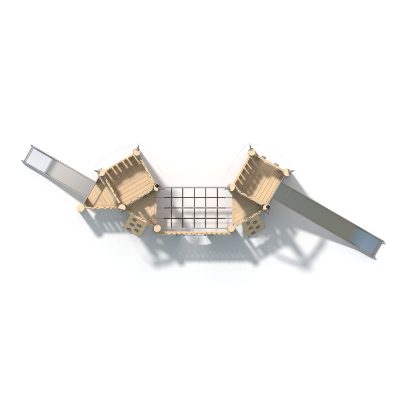 Dětský hrad s věžemi a skluzavkou