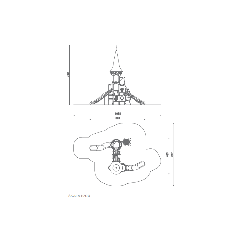 Hradná veža so šmykľavkou