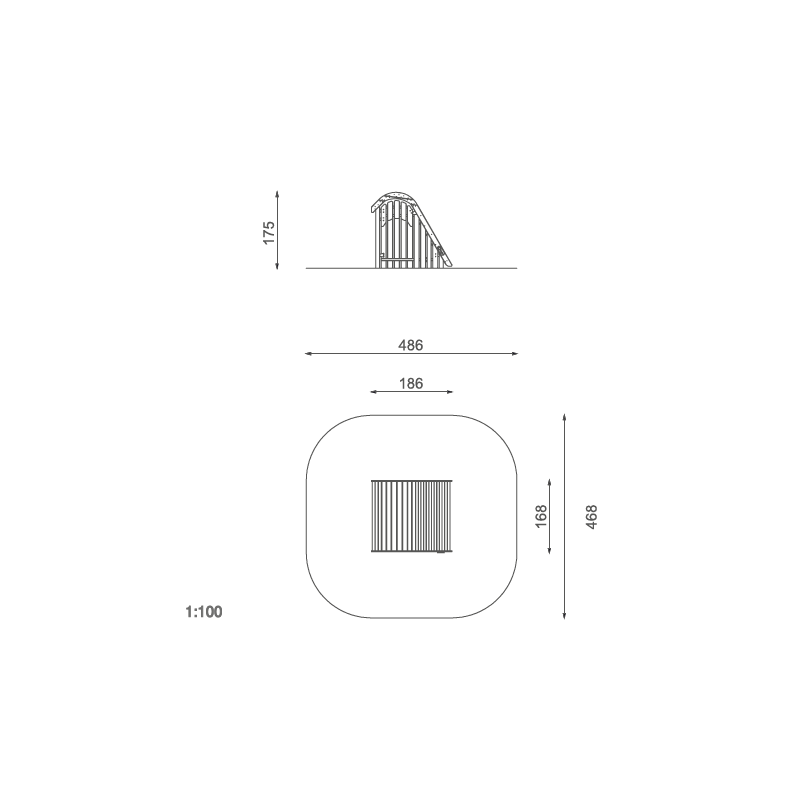 Herný domček s oblúkovou strechou