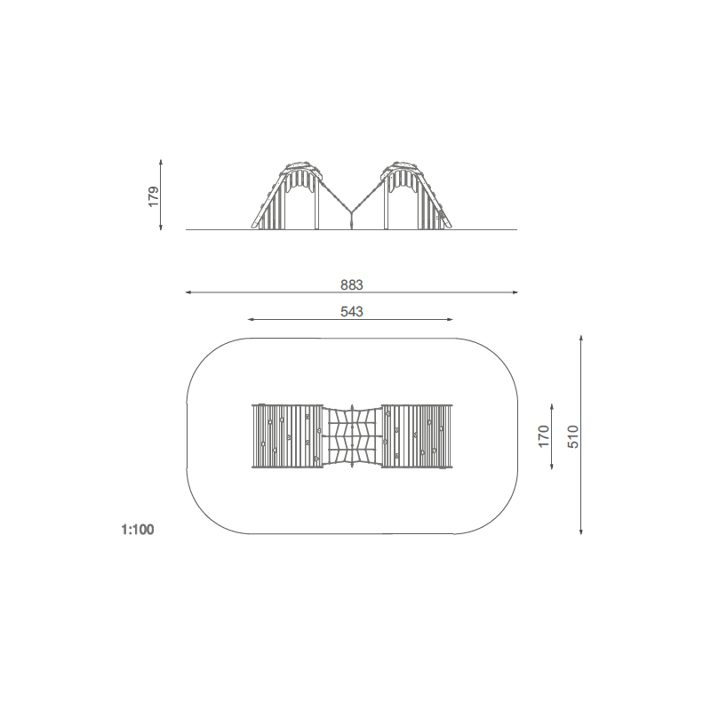 Domčeky prepojené lezeckou sieťou