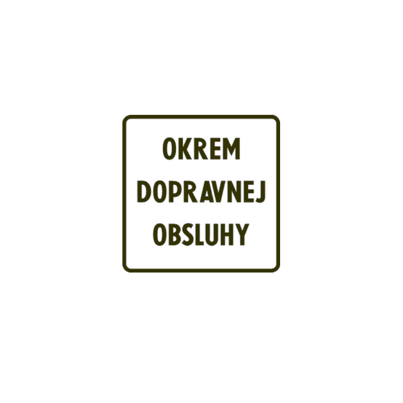 Dodatková tabulka - text nebo symbol