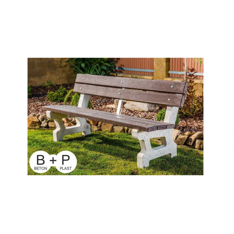 Betonová lavička Seo s opěradlem