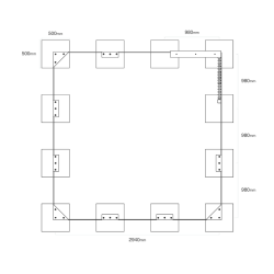 Edukativní pískoviště 3 × 3 m s kreslící tabulí a počítadlem