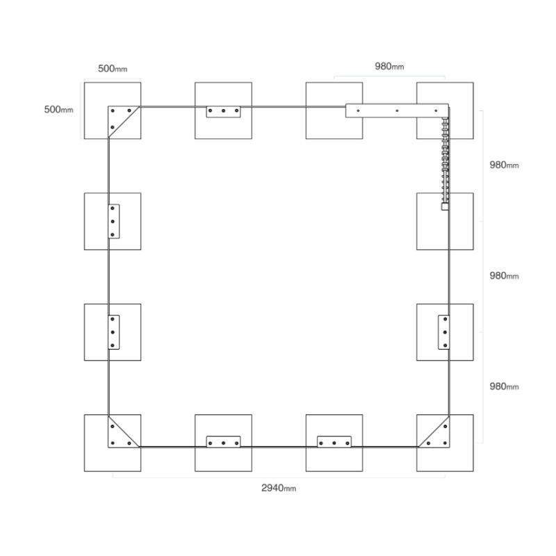 Edukativní pískoviště 3 × 3 m s kreslící tabulí a počítadlem