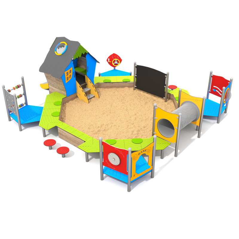 Herná zostava s pieskoviskom - Dvor malého staviteľa