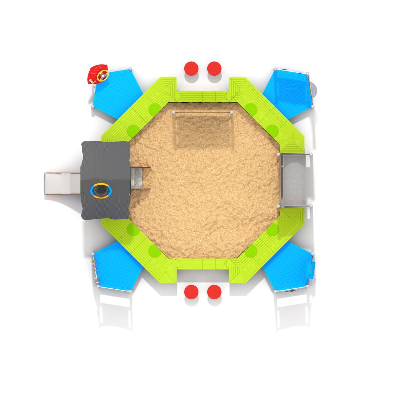 Herní sestava s pískovištěm - Dvůr malého stavitele