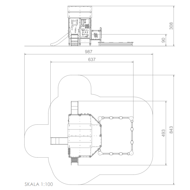 Herní sestava s pískovištěm - Domeček