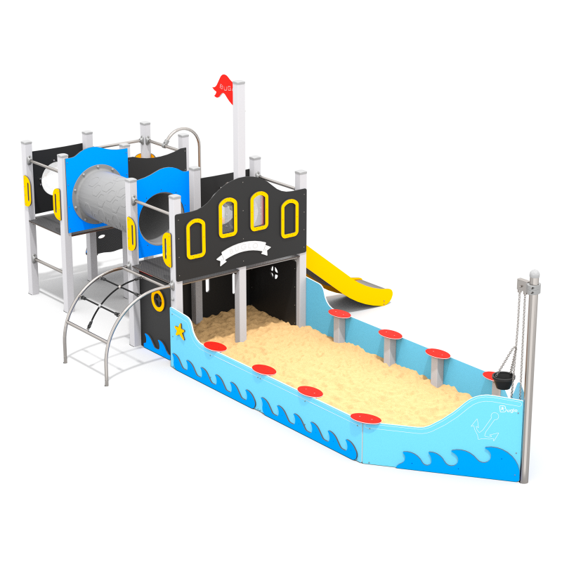 Herní sestava s pískovištěm - Pirátská loď modrá