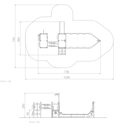 Herní sestava s pískovištěm - Pirátská loď modrá