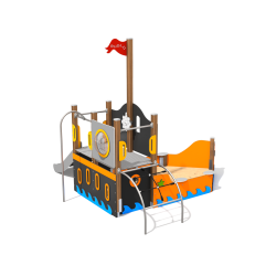 Herní sestava s pískovištěm - Pirátská loď žlutá